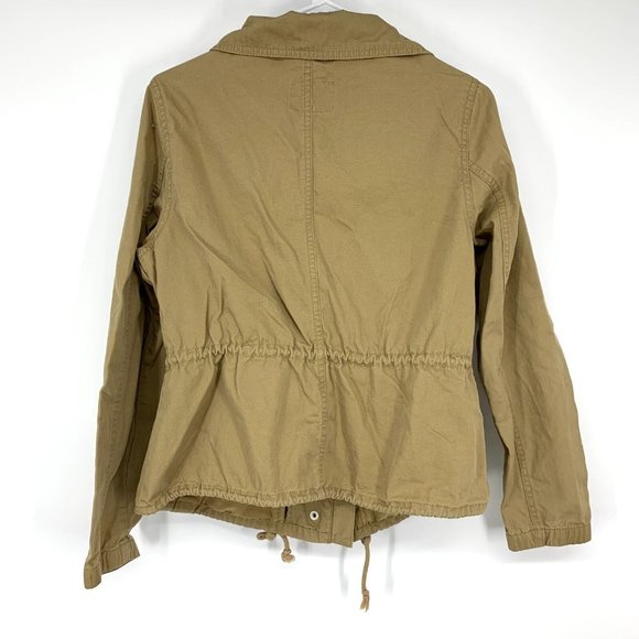 Old Navy Utility Jacket Khaki Tan Zip Button Front Pockets - Picture 9 of 12